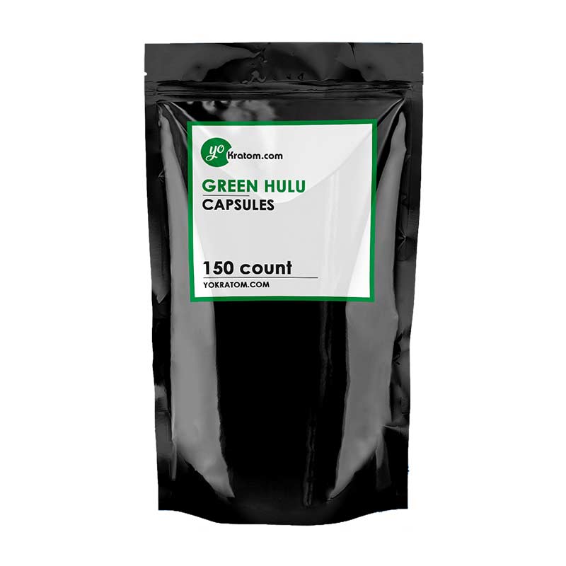 150ct Green Hulu Kratom Capsules - YoKratom